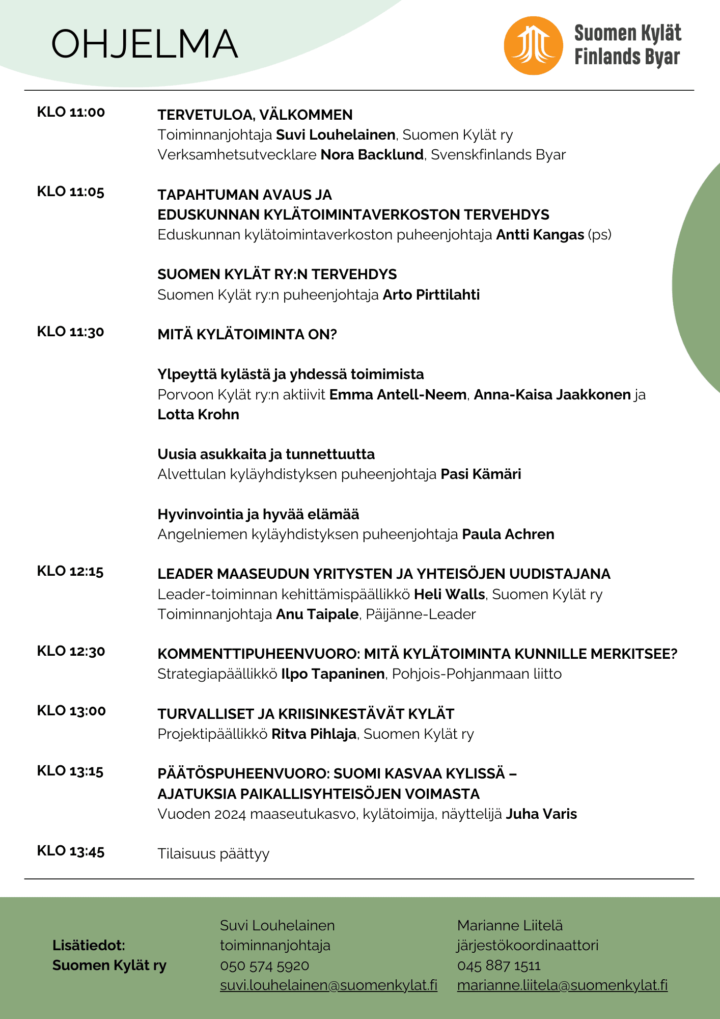 Eduskuntaseminaarin ohjelma 15.10.2025